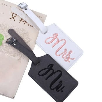Моден куфар Етикети за багаж Чанта Висулка Бродерия Mr&Mrs Аксесоари за пътуване Име ID Адрес Сватбена VIP покана Етикет