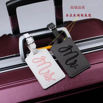 Моден куфар Етикети за багаж Чанта Висулка Бродерия Mr&Mrs Аксесоари за пътуване Име ID Адрес Сватбена VIP покана Етикет