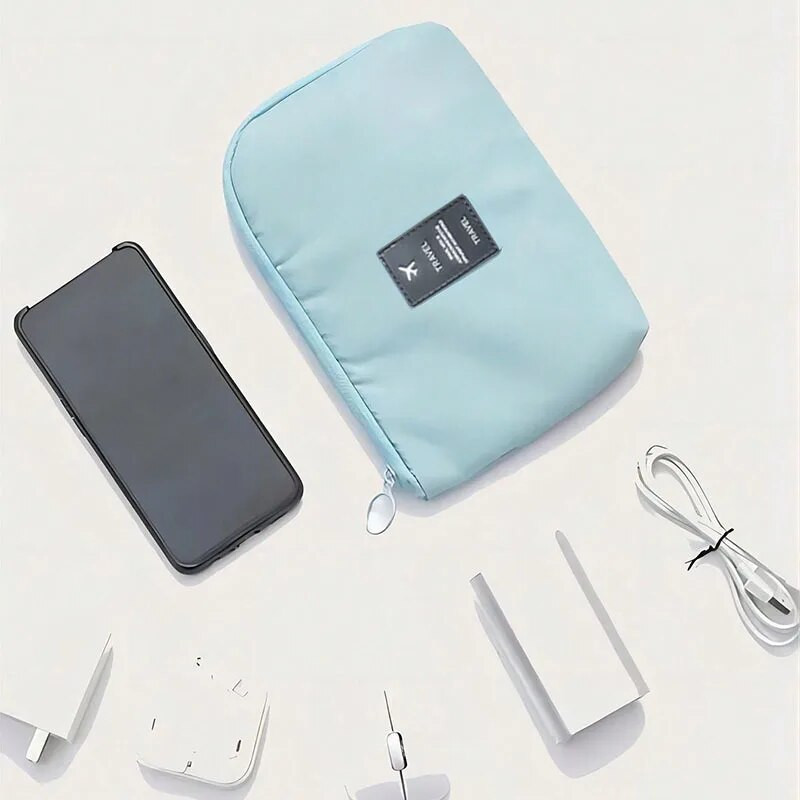 Ceļojumu piederumu kabeļa soma Pārnēsājama digitālā USB elektroniskā sīkrīka kabeļa organizators Ceļojumu mobilā tālruņa uzlādes lādētāja turētājs