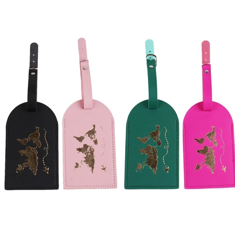 1 τεμ. Έγχρωμη μόδα Γυναικεία Ετικέτα Επιβίβασης Βαλίτσα Ετικέτες Δερμάτινη ετικέτα αποσκευών PU Ελαφρύ Μαλακά αξεσουάρ ταξιδιού