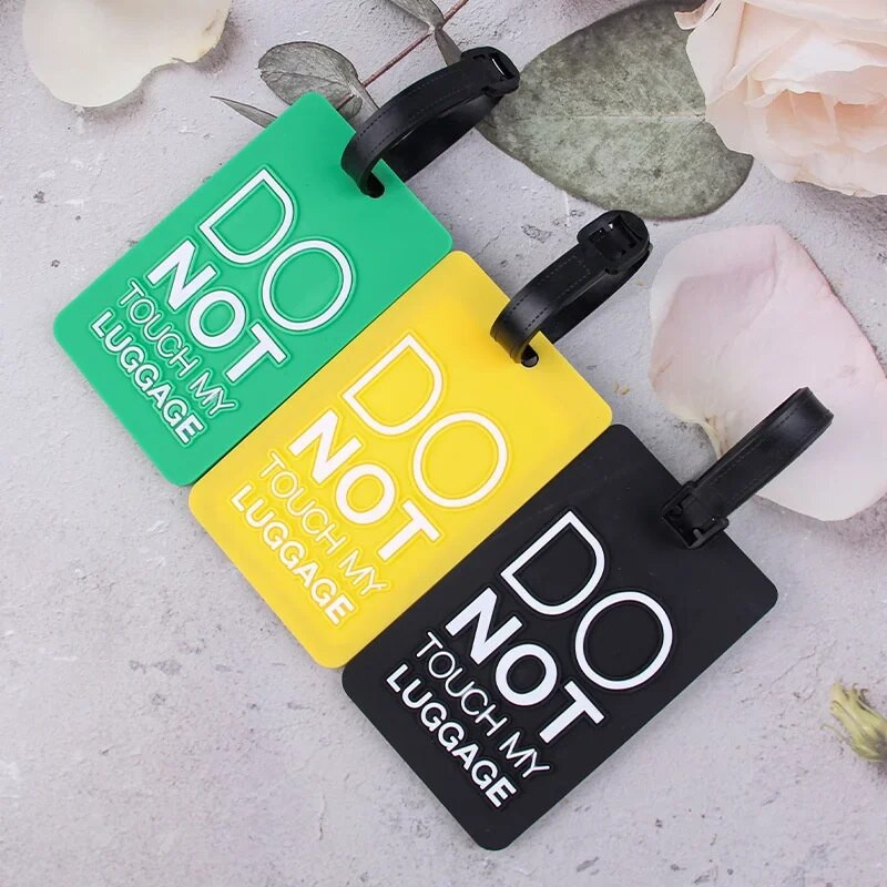 Δημιουργικό γράμμα "Μην αγγίζεις τις αποσκευές μου" Χαριτωμένα αξεσουάρ ταξιδιού Αποσκευές Ετικέτες Μόδα κινουμένων σχεδίων Φορητή ετικέτα ταξιδιού PVC