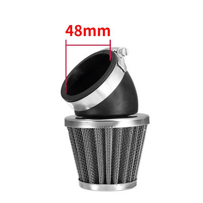 Universaalne mootorratta õhufilter, 28–48 mm koonusekujuline 45-kraadise painde sisendiga, universaalne mootorratta ATV Pit Dirt Bike rolleri jaoks