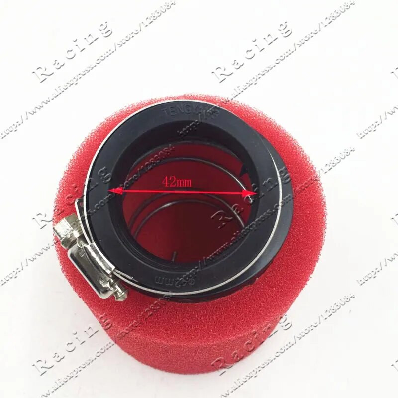 32mm-48mm ATV PIT DIRT BIKE 45 stupnjeva POD KOTOM PJENASTI Čistač čaure filtra zraka 110cc 125cc CRVENI CRF50 XR50 CRF