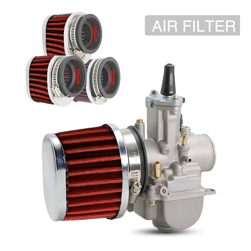 Motocikla gaisa filtra 42-60 mm Universālie augstas plūsmas sporta gaisa ieplūdes filtru tīrītāju komplekti Suzuki Honda Yamaha Kawasaki