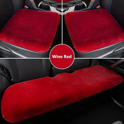 Automašīnas sēdekļa spilvens ziemas plīša truša kažokādas ziemas siltums, bieza vilna viengabala kvadrātveida spilvens galvenajam vadītājam vai otrajam pilotam