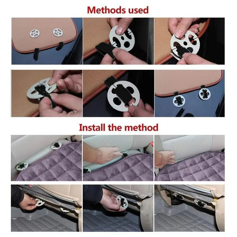 Automašīnas sēdekļa pārsegs Priekšējais aizmugurējais Flokējošais auduma spilvens Neslīdošs Ziemas Auto aizsargpaklājs Paklājs Uzturiet Siltu Universal Fit Truck SUV Van