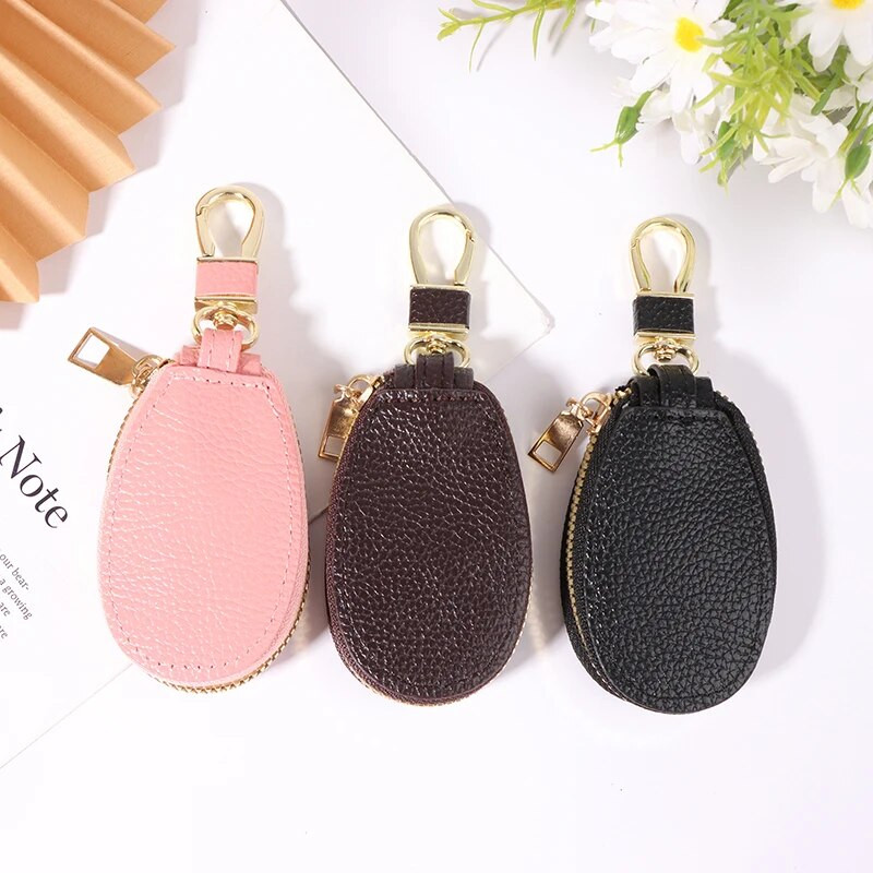Automašīnu atslēgu maki Sievietēm Pāri Rāvējslēdzējs Durvju Atslēgas Glabāšana Mini pārnēsājams Daudzfunkciju Vienkārša Cieta Aizsardzība Klasisks unisex PU