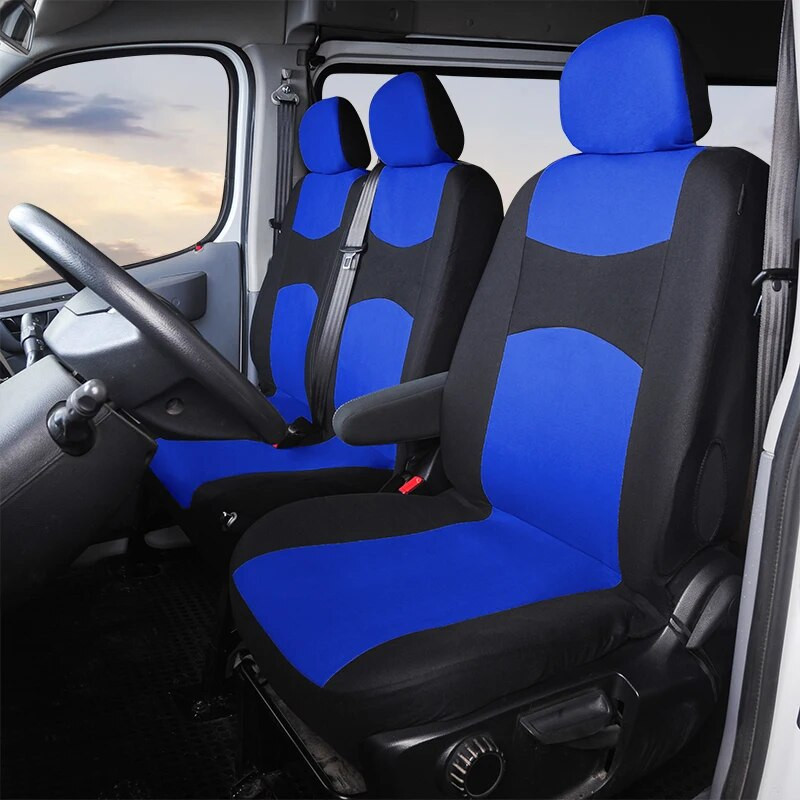 1+2 lieljaudas sēdekļu pārvalki, melni kravas automašīnu/furgonu universālie automašīnu sēdekļu pārvalki, Renault Peugeot priekš Opel Vivaro priekš Nissan Primastar
