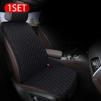 Lina automašīnu sēdekļu pārvalki visām sezonām Premium lina transportlīdzekļu sēdekļu spilvens, neslīdošs aizsargs, universāls, piemērots lielākajai daļai furgonu SUV