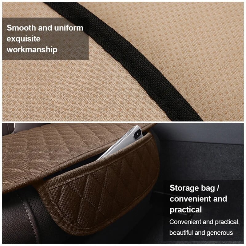 Lina automašīnu sēdekļu pārvalki visām sezonām Premium lina transportlīdzekļu sēdekļu spilvens, neslīdošs aizsargs, universāls, piemērots lielākajai daļai furgonu SUV