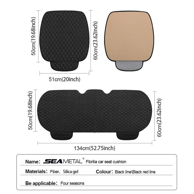 Lina automašīnu sēdekļu pārvalki visām sezonām Premium lina transportlīdzekļu sēdekļu spilvens, neslīdošs aizsargs, universāls, piemērots lielākajai daļai furgonu SUV