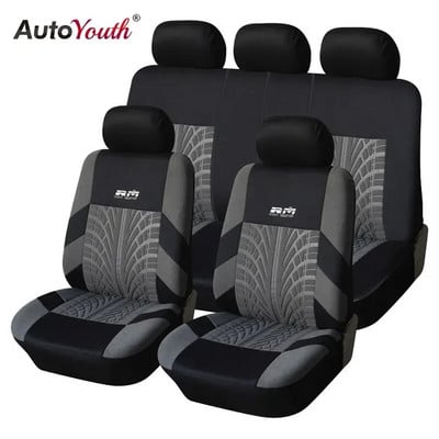 AUTOYOUTH Hot Sale 9PCS i 4PCS Univerzalna navlaka za autosjedalicu odgovara većini automobila s detaljima o tragu guma Dizajn automobila Štitnik za autosjedalicu