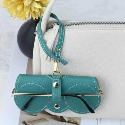 Litchi reljefi brilles vāciņš jauks piekārts PU ādas saulesbrilles lasīšanai brilles uzglabāšanas soma Pārnēsājams ceļojumu briļļu turētājs