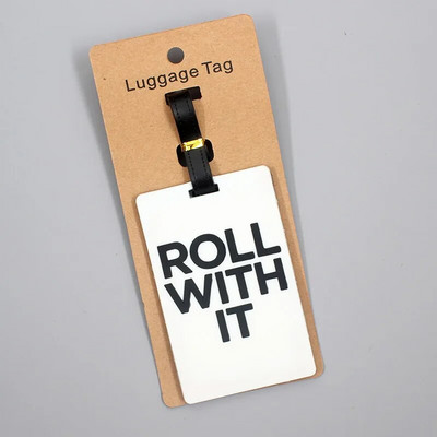 Ceļojumu piederumi “Keep Calm” Bagāžas ceļojumu etiķete Silikagela čemodāna ID Adrese Bagāžas iekāpšanas zīme Pārnēsājama etiķete