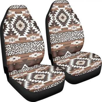 Καλύμματα καθισμάτων αυτοκινήτου Leopard Tribal Print Καλύμματα Μπροστινών Καθισμάτων Μόνο Αναπνεύσιμο Προστατευτικό Καθίσματος Bucket Καθολική εφαρμογή για τα περισσότερα αυτοκίνητα SUV Sedan 2 τμχ