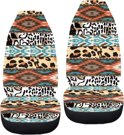 Leopard Tribal Print autoistmekatted Ainult esiistmed hingavad koppistmekaitse universaalne, sobib enamikule autodele linnamaasturi sedaan 2tk