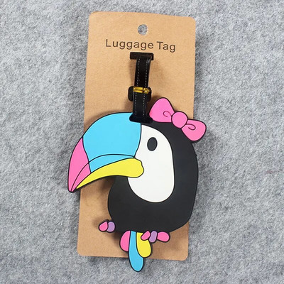 Ταξιδιωτικά αξεσουάρ Cartoon Flamingo Αποσκευές Ετικέτες Silica Gel Όνομα βαλίτσα ID Διεύθυνση Κάτοχος αποσκευών επιβίβασης Φορητή ετικέτα