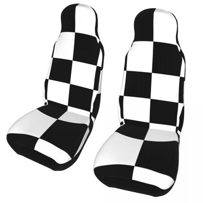 Moss Green Mini Gingham Check ruuduline autoistme katted universaalsed, sobivad veoautode maasturitele või kaubikutele geomeetriliste istmete kaitsekatted