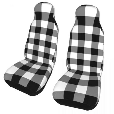 Moss Green Mini Gingham Check ruuduline autoistme katted universaalsed, sobivad veoautode maasturitele või kaubikutele geomeetriliste istmete kaitsekatted