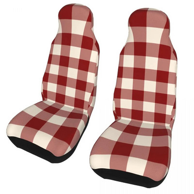 Moss Green Mini Gingham Check ruuduline autoistme katted universaalsed, sobivad veoautode maasturitele või kaubikutele geomeetriliste istmete kaitsekatted