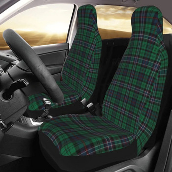 Шотландски национален тартан Универсални калъфи за автомобилни седалки Универсални подходящи за SUV Ван Геометрична кофа Протектор за седалки 2 броя