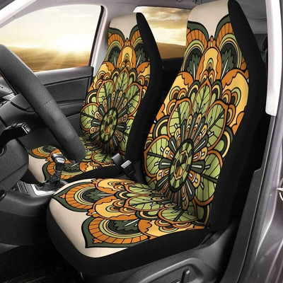 Mandala kuld, kate, hipi spirituaalne, tarvikud, auto, lillelised, istmekatted, kingitus talle päikesetrükk 2tk