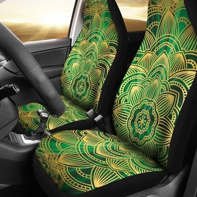 Mandala kuld, kate, hipi spirituaalne, tarvikud, auto, lillelised, istmekatted, kingitus talle päikesetrükk 2tk