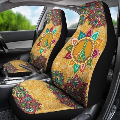 Mandala kuld, kate, hipi spirituaalne, tarvikud, auto, lillelised, istmekatted, kingitus talle päikesetrükk 2tk