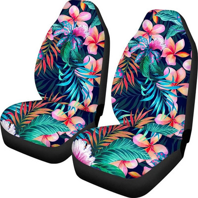 Punaste Hawaii lilleliste lilledega autoistme kattekomplekt, 2 tk, kõrge veniv ja vastupidav auto esiistmepadi naistele, meestele, sõiduk