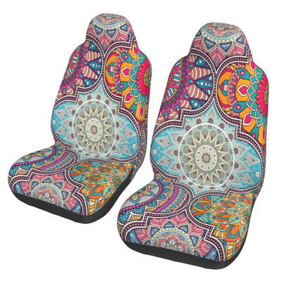 Καλύμματα καθισμάτων αυτοκινήτου Boho Mandala 2 τεμαχίων Universal ψηλός κάδος πλάτης Μαλακό κάλυμμα προστασίας καθίσματος αυτοκινήτου Αξεσουάρ αυτοκινήτου Διακόσμηση