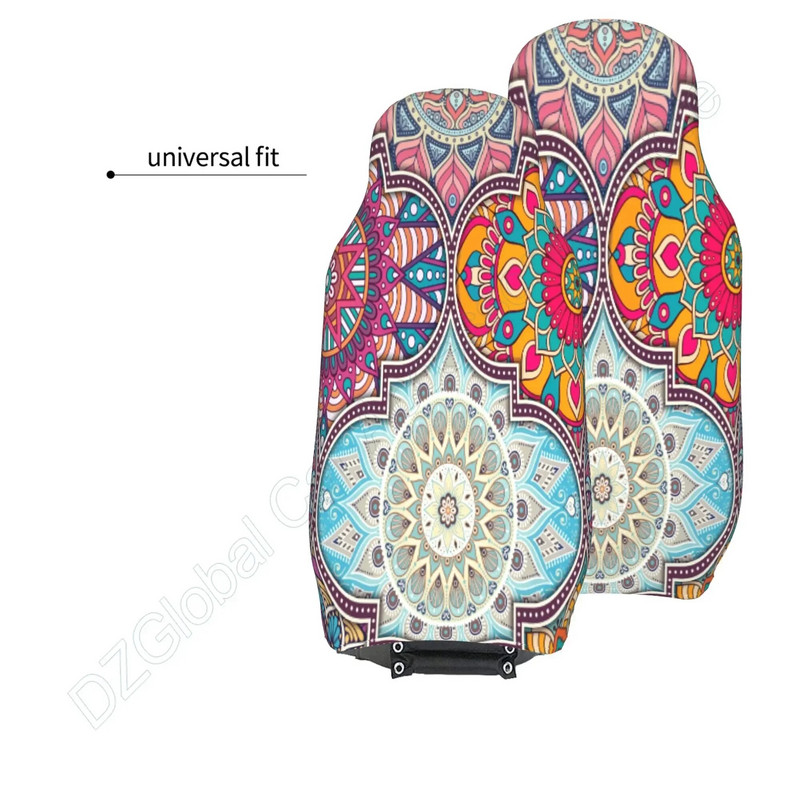 Καλύμματα καθισμάτων αυτοκινήτου Boho Mandala 2 τεμαχίων Universal ψηλός κάδος πλάτης Μαλακό κάλυμμα προστασίας καθίσματος αυτοκινήτου Αξεσουάρ αυτοκινήτου Διακόσμηση
