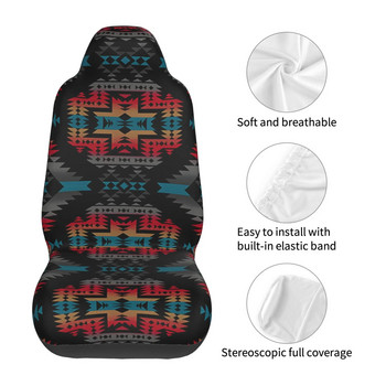 Калъфи за автомобилни седалки с принт Navajo за мъже, жени Югозападна шарка Протекторно покритие за предна седалка Пълен комплект от 2 бр. Универсален размер