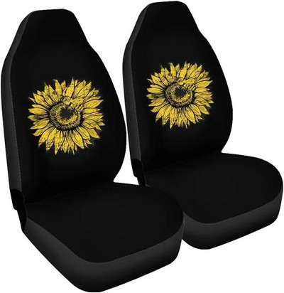 Christian Sunflower Faith Sunflower Scripture Βίβλος Μπροστινά Καλύμματα καθισμάτων αυτοκινήτου Καλύμματα καθισμάτων αυτοκινήτου Σετ 2 Universal Fit Most Vehicle
