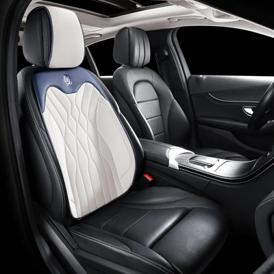 Ledus zīda automašīnas sēdekļa pārvalks Four Seasons universāla sēdekļa aizsardzība pret slīdēšanu Luksusa automašīnas salona apdare Sēdekļa spilvens