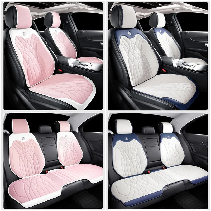 Ledus zīda automašīnas sēdekļa pārvalks Four Seasons universāla sēdekļa aizsardzība pret slīdēšanu Luksusa automašīnas salona apdare Sēdekļa spilvens