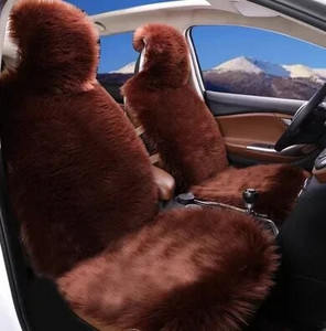 Silti plīša automašīnas sēdekļu pārvalki Universālie garas vilnas kažokādas automašīnas priekšējo sēdekļu aizsargpaklājiņš auto aksesuāriem Auto sēdekļa aizsargs