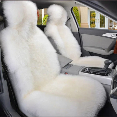 Silti plīša automašīnas sēdekļu pārvalki Universālie garas vilnas kažokādas automašīnas priekšējo sēdekļu aizsargpaklājiņš auto aksesuāriem Auto sēdekļa aizsargs