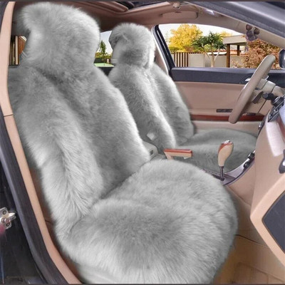 Silti plīša automašīnas sēdekļu pārvalki Universālie garas vilnas kažokādas automašīnas priekšējo sēdekļu aizsargpaklājiņš auto aksesuāriem Auto sēdekļa aizsargs