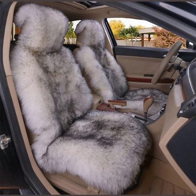 Silti plīša automašīnas sēdekļu pārvalki Universālie garas vilnas kažokādas automašīnas priekšējo sēdekļu aizsargpaklājiņš auto aksesuāriem Auto sēdekļa aizsargs