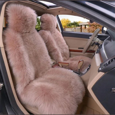 Silti plīša automašīnas sēdekļu pārvalki Universālie garas vilnas kažokādas automašīnas priekšējo sēdekļu aizsargpaklājiņš auto aksesuāriem Auto sēdekļa aizsargs