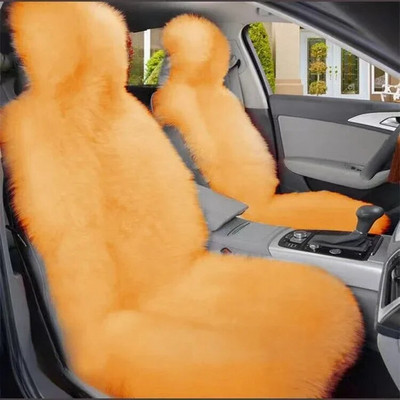 Silti plīša automašīnas sēdekļu pārvalki Universālie garas vilnas kažokādas automašīnas priekšējo sēdekļu aizsargpaklājiņš auto aksesuāriem Auto sēdekļa aizsargs