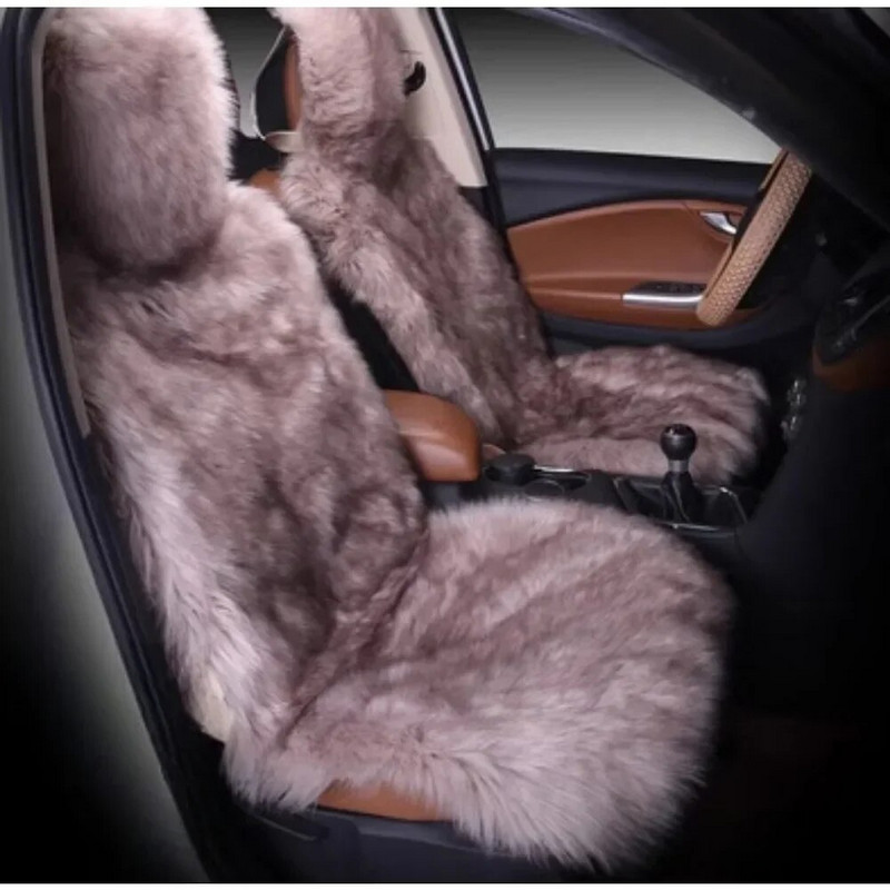 Silti plīša automašīnas sēdekļu pārvalki Universālie garas vilnas kažokādas automašīnas priekšējo sēdekļu aizsargpaklājiņš auto aksesuāriem Auto sēdekļa aizsargs