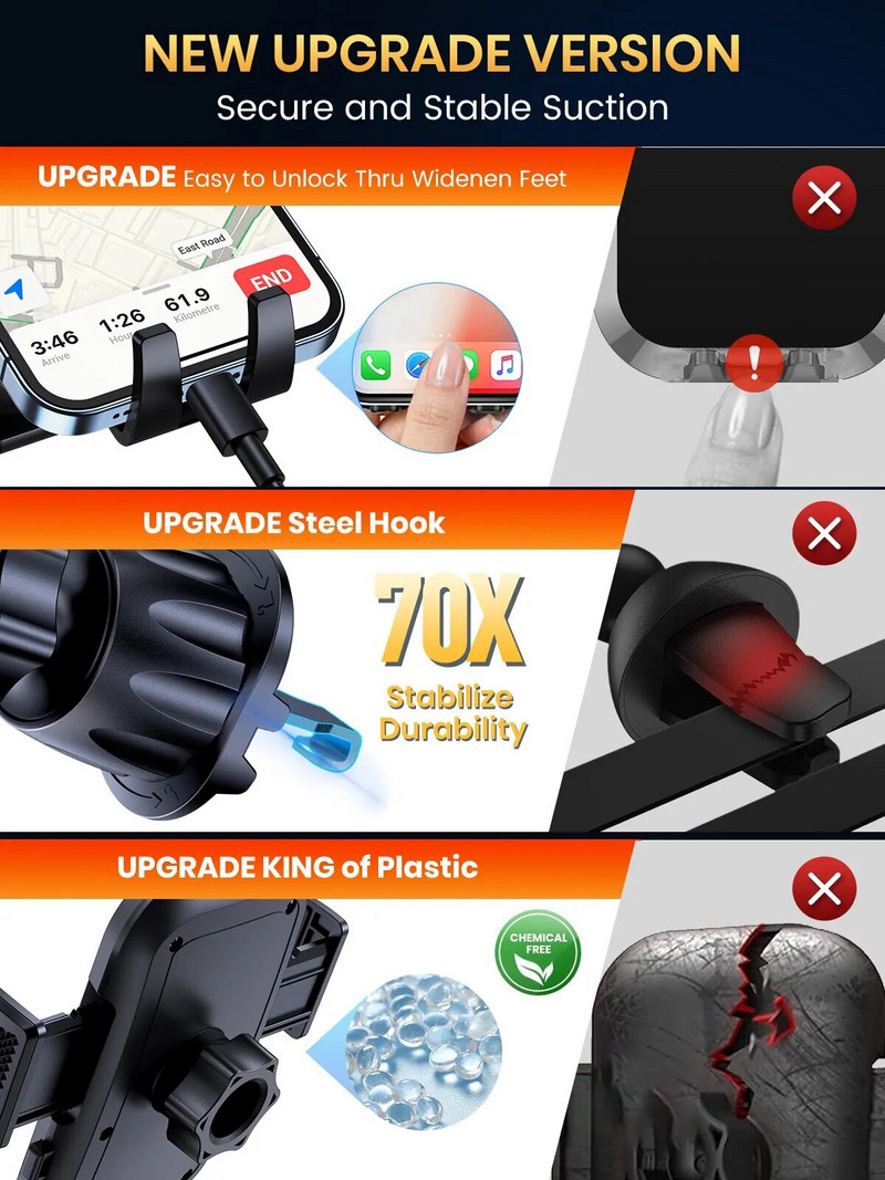 Θήκη τηλεφώνου αυτοκινήτου Βάση κινητού τηλεφώνου Βάση τηλεφώνου Handsfree αυτοκινήτου για αεραγωγούς παρμπρίζ ταμπλό