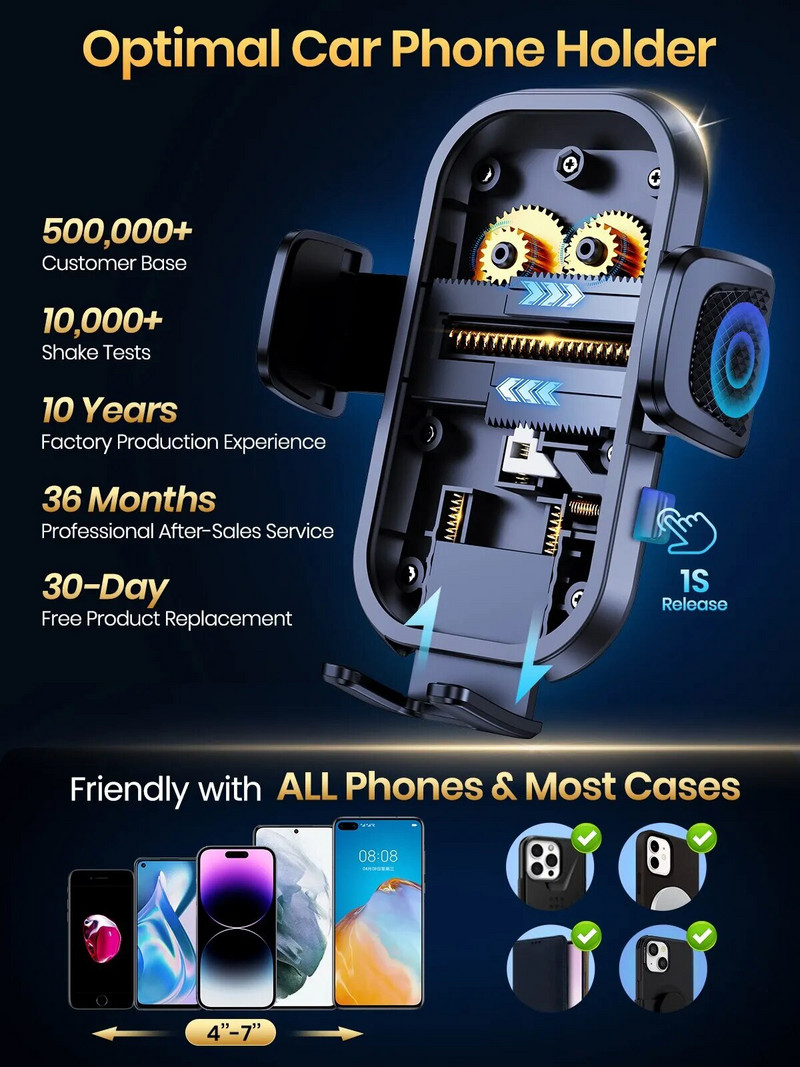 Θήκη τηλεφώνου αυτοκινήτου Βάση κινητού τηλεφώνου Βάση τηλεφώνου Handsfree αυτοκινήτου για αεραγωγούς παρμπρίζ ταμπλό