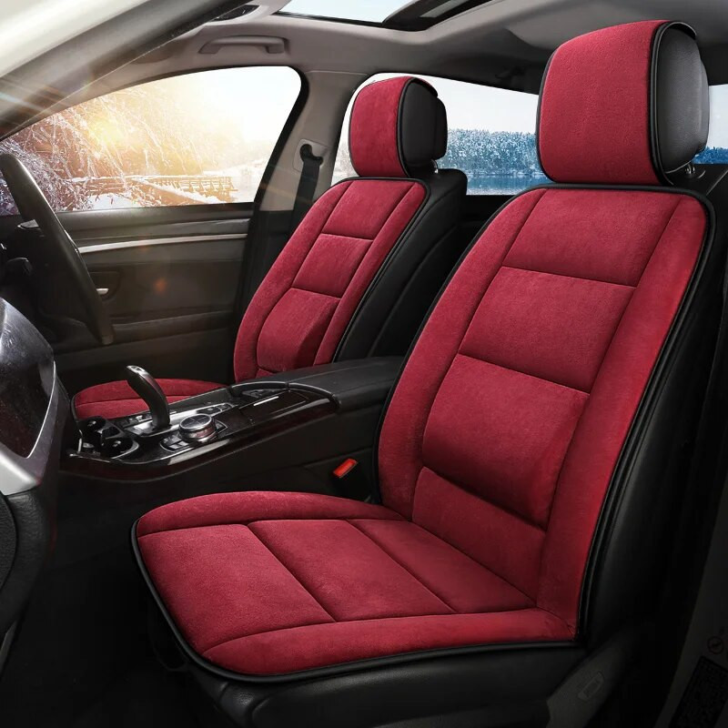 Automašīnas siltais sēdekļa pārvalks Biezs plīša ziemas sēdekļa spilvena aizsargs Universāls automašīnas salona sēdekļi Mīksts paklājiņš Auto piederumi