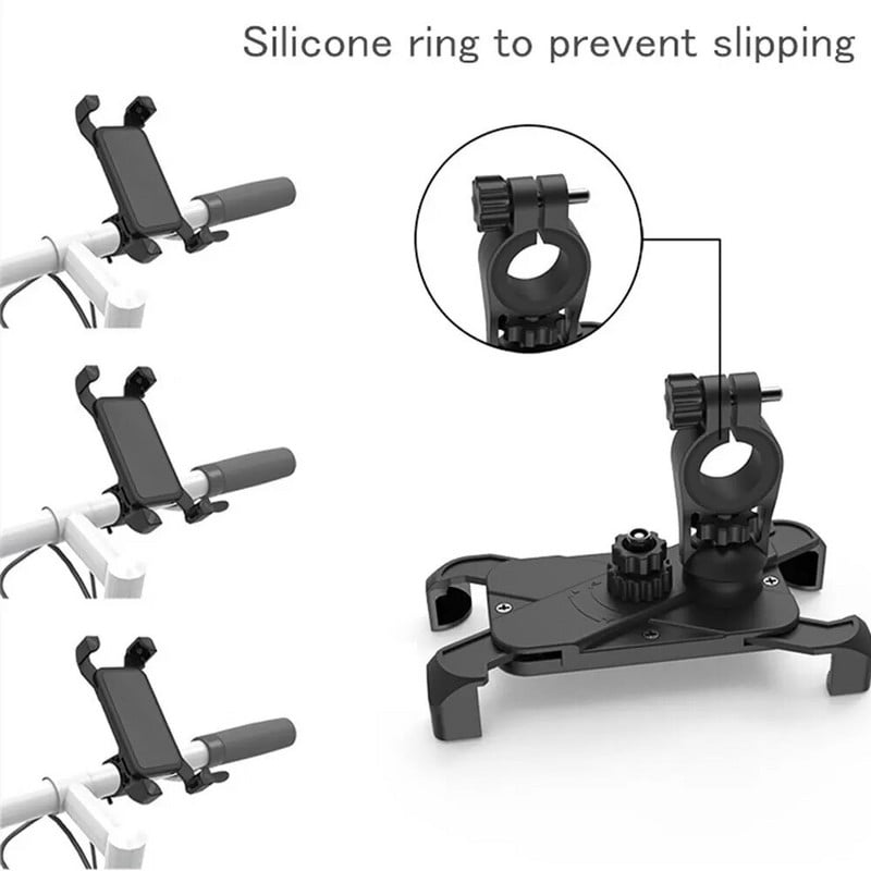 Universāls velosipēda tālruņa turētājs 360° skata velosipēda tālruņa turētājs 3,5–7 collu mobilā tālruņa statīvs triecienizturīgs kronšteins GPS klipsim
