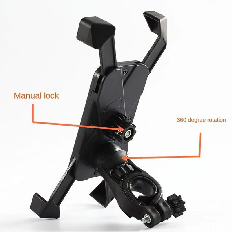 Universāls velosipēda tālruņa turētājs 360° skata velosipēda tālruņa turētājs 3,5–7 collu mobilā tālruņa statīvs triecienizturīgs kronšteins GPS klipsim