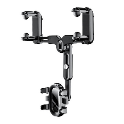 Automašīnas tālruņa turētājs atpakaļskata spoguļa tālruņa turētājs regulējams navigatora kronšteins 360° grozāms izvelkams universālam automobilim