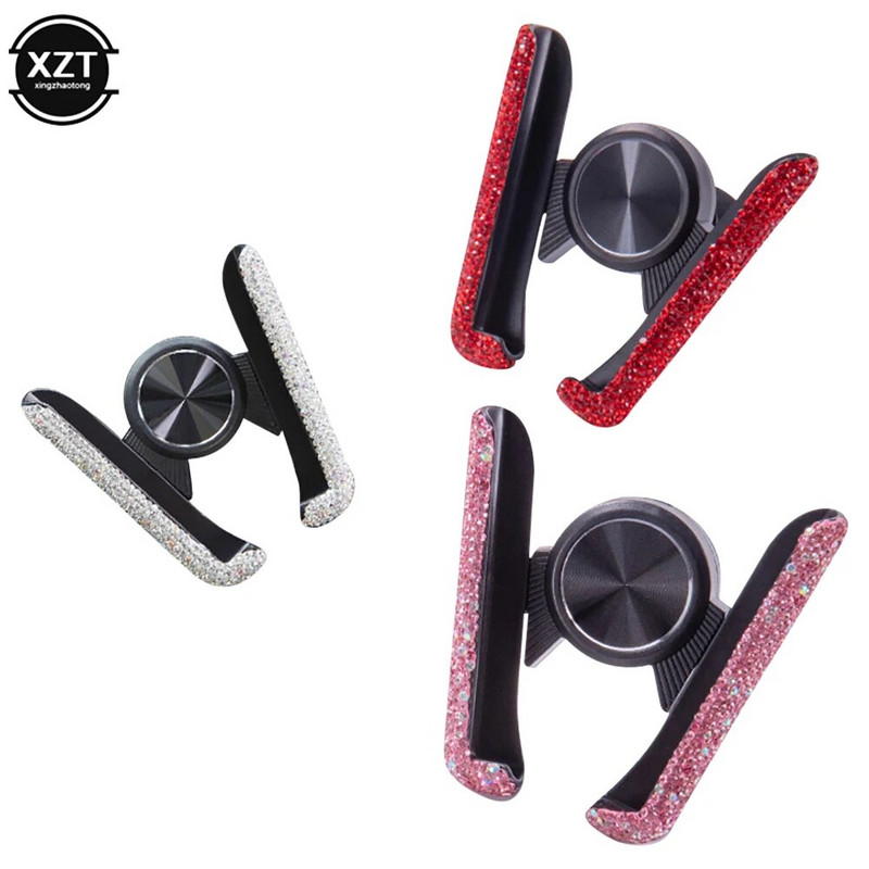 Automašīnas tālruņa turētājs sievietēm, dimanta kristāla automašīnas gaisa ventilācijas atveres stiprinājuma turētājs Mobilā tālruņa turētāja statīvs automašīnas kronšteinā, salona piederumi