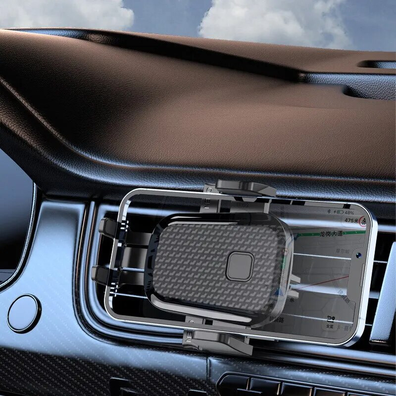 Universāls automašīnas tālruņa turētājs gaisa ventilācijas klips Universāls mobilā tālruņa GPS statīva atbalsts automašīnas stiprinājuma regulējamajā automātiskajā kronšteinā